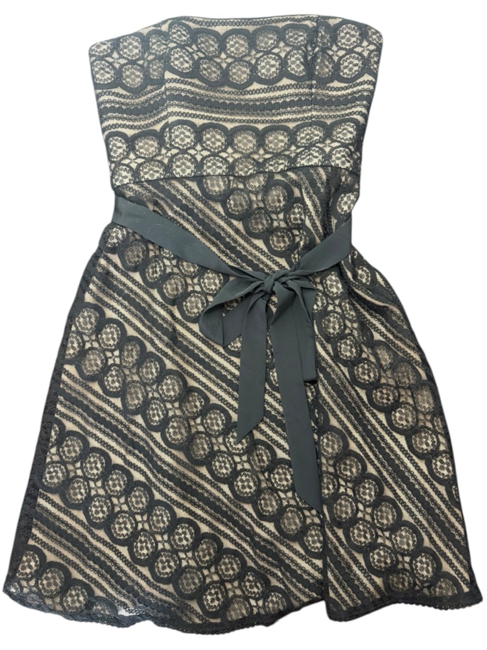 Ann Taylor LOFT Black Lace Strapless Dress 0P Petite Cocktail - Picture 6 of 9